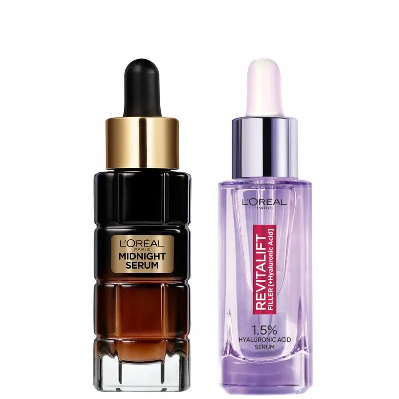 Sichere Zahlung L'Oréal Paris Plump and Glow Serums Bundle with 1.5% Hyaluronic Acid, Vitamin E and Anti-Oxidants