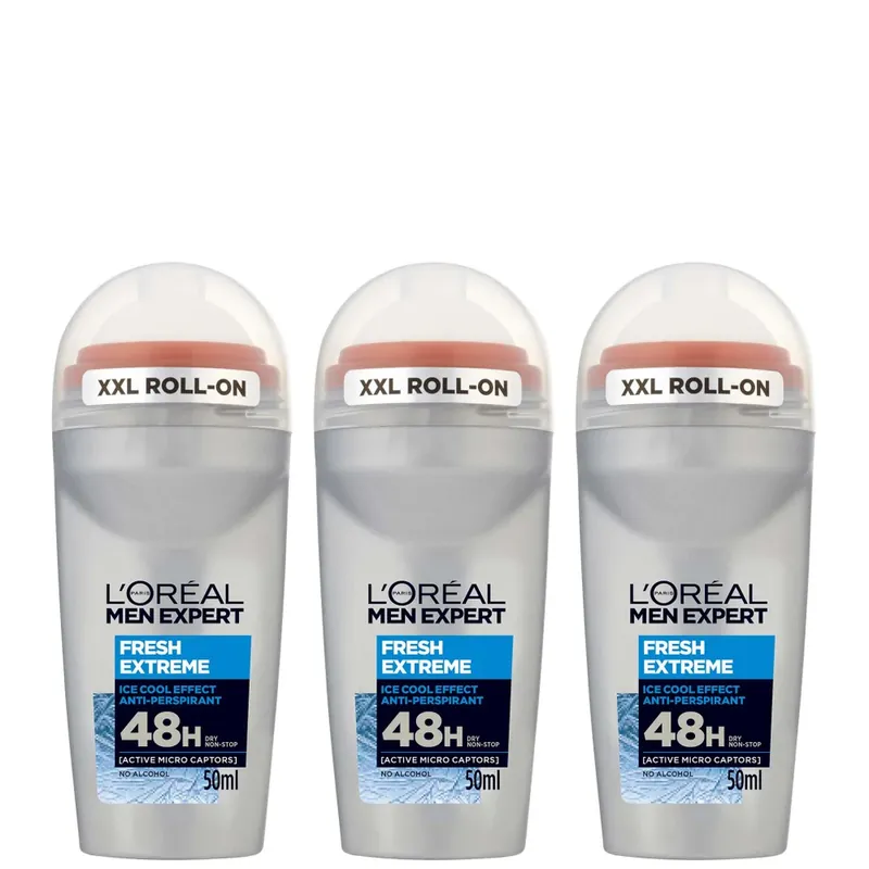 Markenprodukt L'Oreal Paris Men Expert Fresh Extreme Deodorant Roll-On (50 ml) Trio