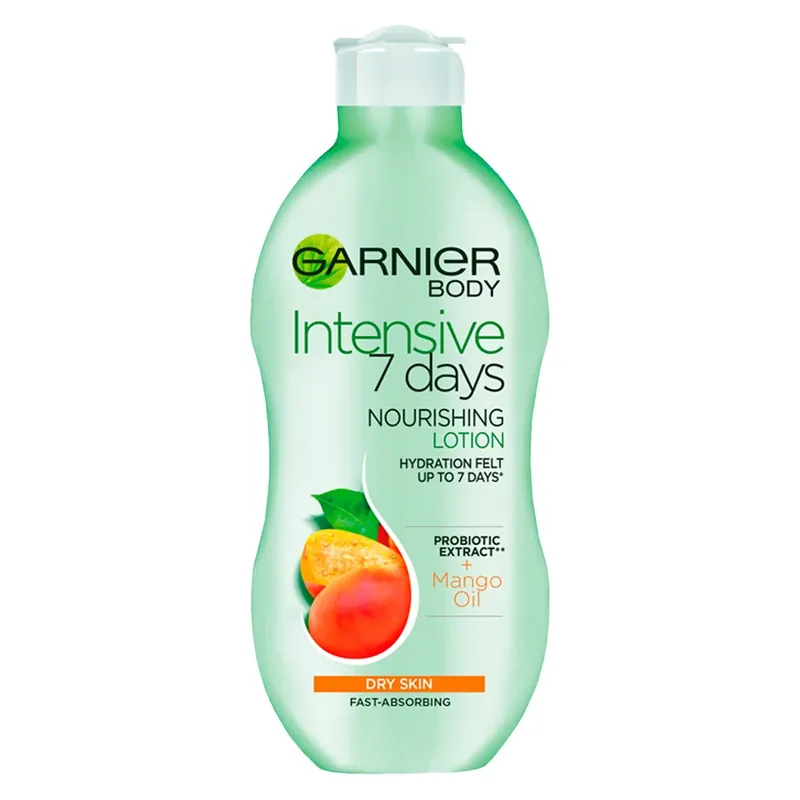 Jetzt Bestellen Garnier Intensive 7 Days Mango Probiotic Extract Bodylotion für Trockene Haut 400 ml
