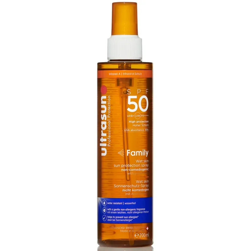 Ultrasun Family Wet Skin Spray SPF50 200ml Neuheit