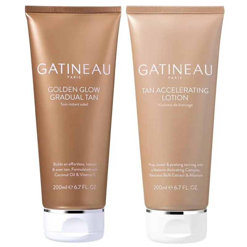 Gatineau Tan Accelerating Lotion and Golden Glow Gradual Tan Giftset Neue Kollektion