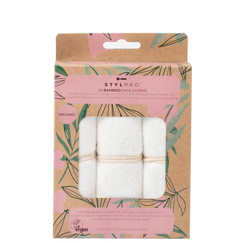 Neu Im Sortiment StylPro Bamboo Gesichtstücher 3er-Packung