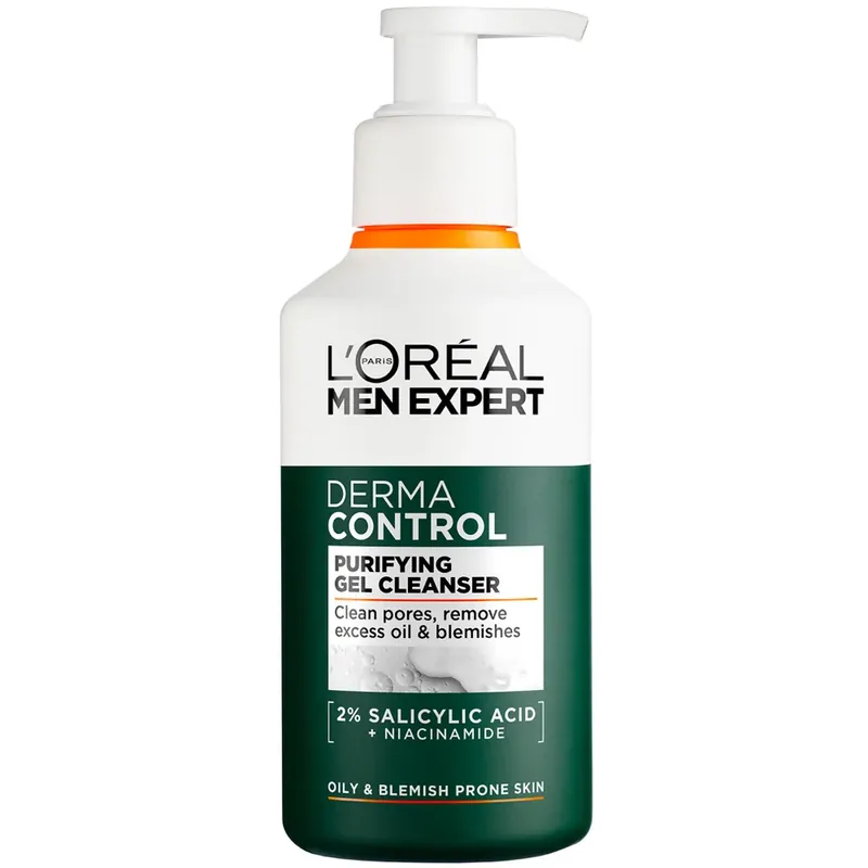 Bestseller L'Oréal Men Expert Derma Control Purifying Cleansing Gel with 2% Salicylic acid + Niacinamide 260ml