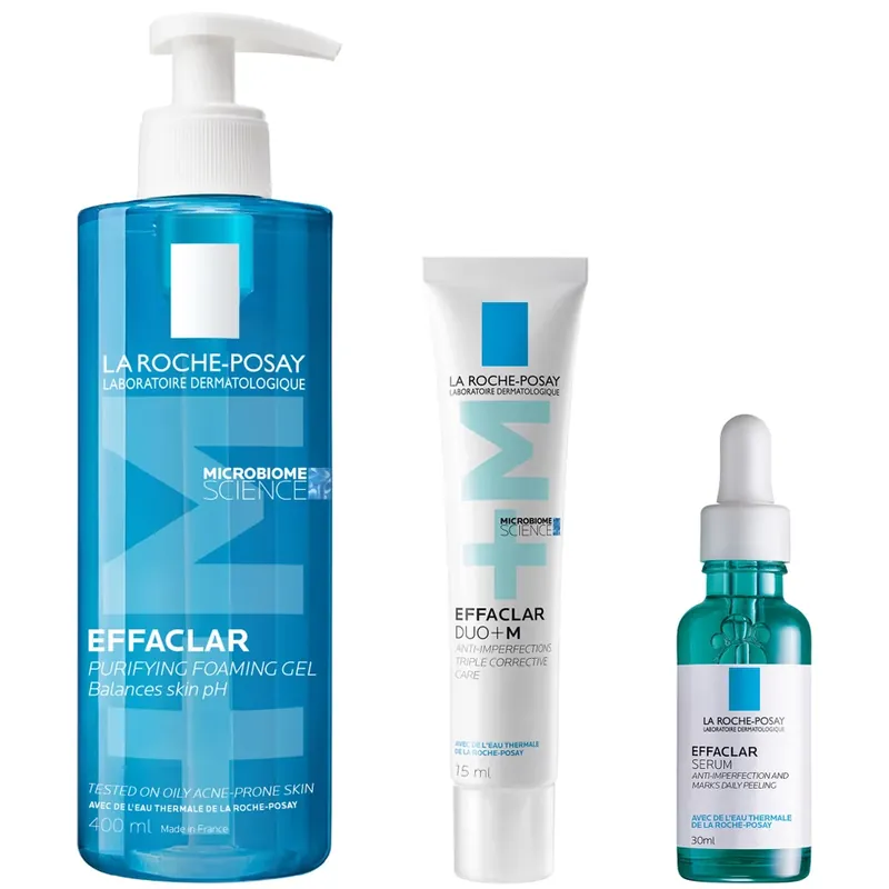 La Roche-Posay Breakout-Fighting Set- High Strength: Effaclar Cleanser, Serum and Corrective Care Rabatt