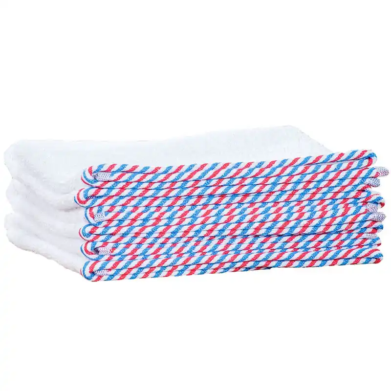 1o1BARBERS Barber Towel White/Red/Blue 40x80cm Meistverkauft