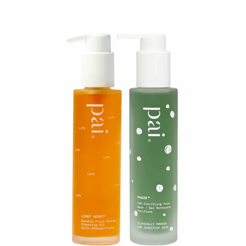Pai Skincare Double Cleanse Duo - Light Work Rosehip Cleansing Oil 100ml and Phaze Rebalancing PHA Cleanser 100ml Heißes Angebot