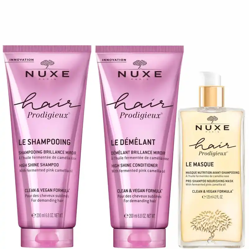 NUXE Hair Prodigieux Pre Shampoo Mask and High Shine Shampoo & Conditioner Bundle Jetzt Zugreifen