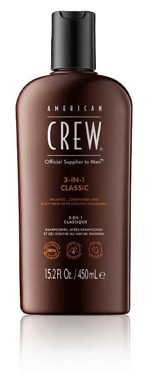 Hochwertig American Crew Hair and Body Care 3-in-1 Shampoo, Conditioner and Body Wash (450 ml)