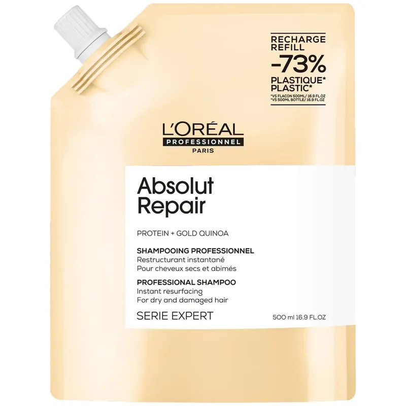 Premium L'Oréal Professionnel Absolut Repair Shampoo Refill Pack 500ml for Dry and Damaged Hair