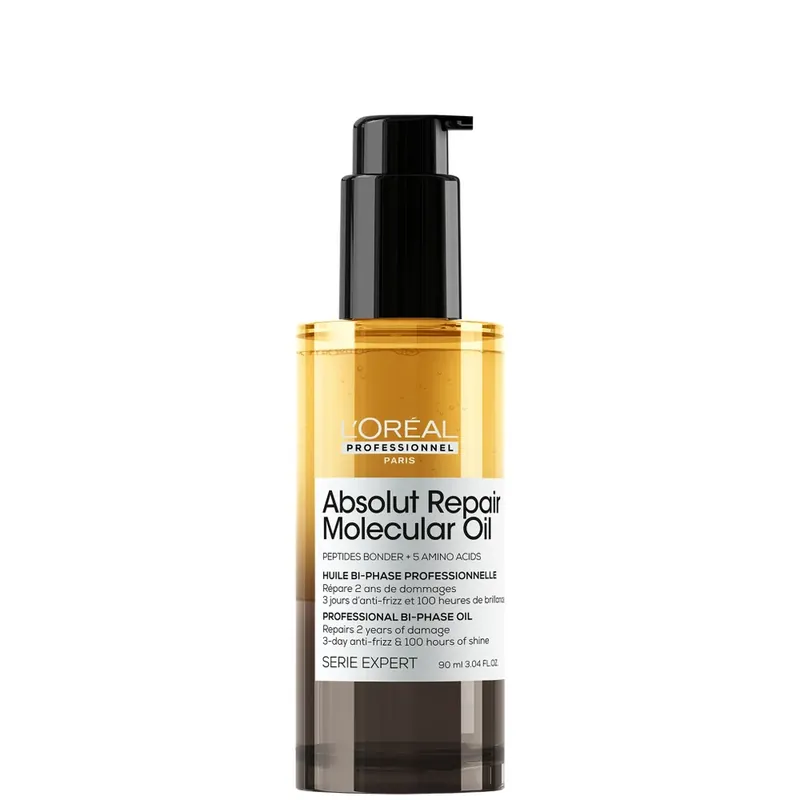 L'Oréal Professionnel Absolut Repair Molecular Bi-Phase Oil for Damaged Hair 90ml, 2x Benefit: High Shine & Repair Sichere Zahlung