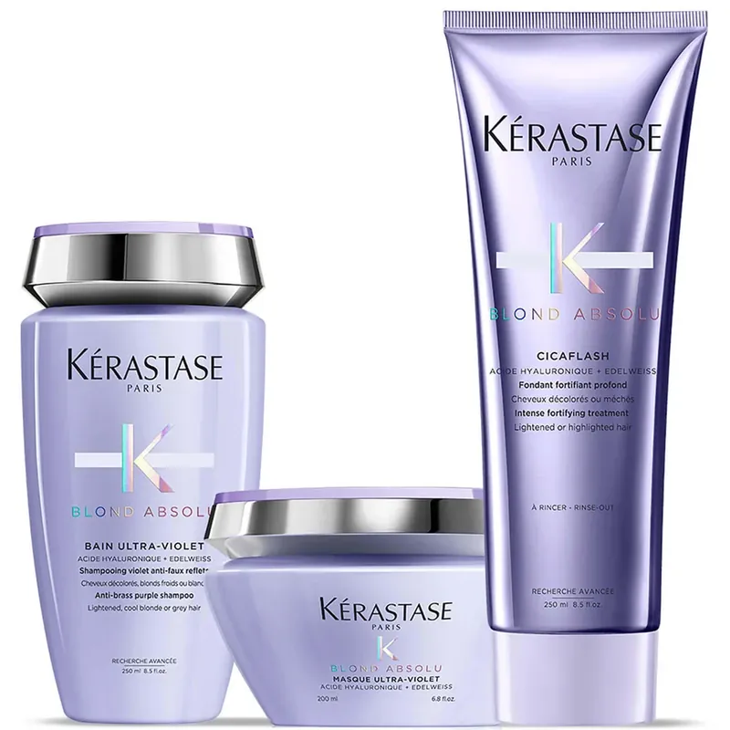 Kérastase Blond Absolu Ultra Violet Shampoo, Masque and Conditioner Trio Garantierte Lieferung