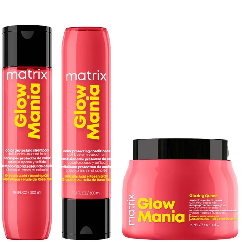 Sonderaktion Glow Mania Colour Protecting Shampoo, Conditioner, & Mask Trio for Coloured Hair