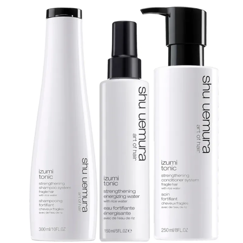 Shu Uemura Art of Hair Izumi Tonic Rice Water Shampoo, Conditioner and Hair Tonic Water Routine Zertifiziert
