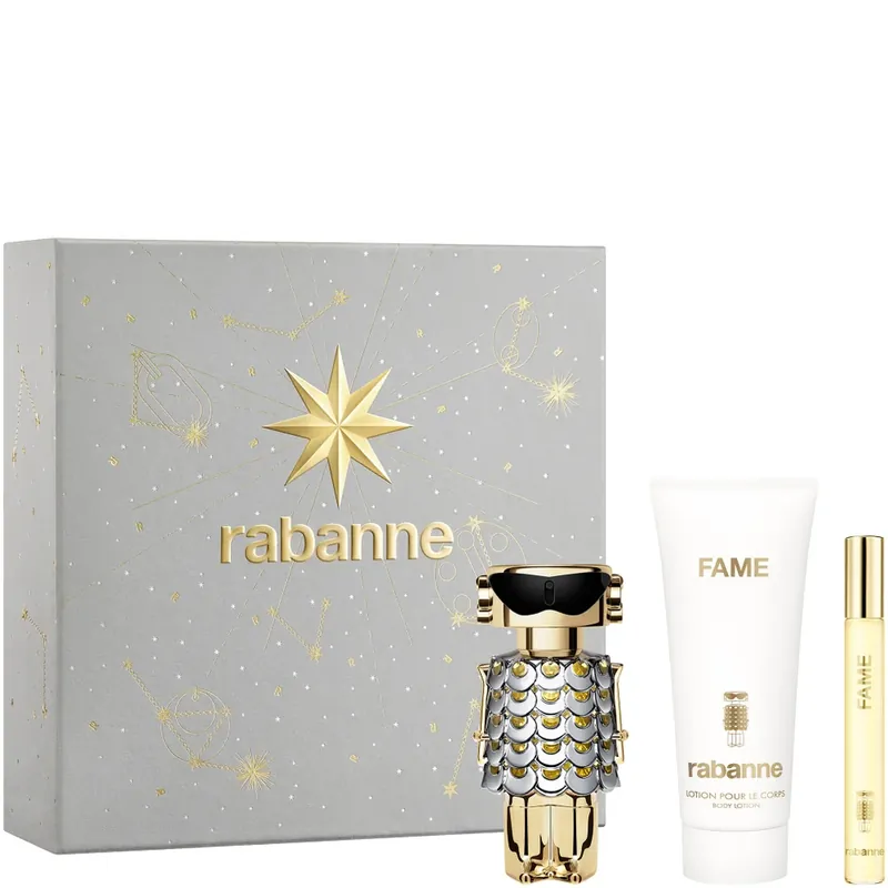 Preiswert Rabanne Fame Eau de Parfum 50ml + Perfumed body lotion 100ml + Fame Eau de Parfum 10ml