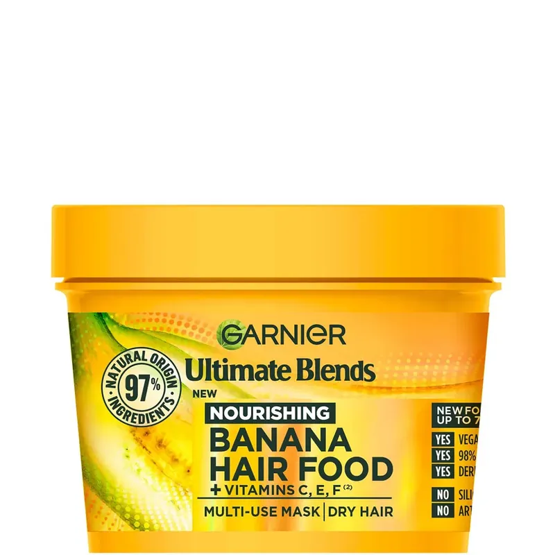 Gratis Versand Garnier Ultimate Blends Hair Food Banane 3-in-1-Behandlung mit Einer Maske für Trockenes Haar 390 ml