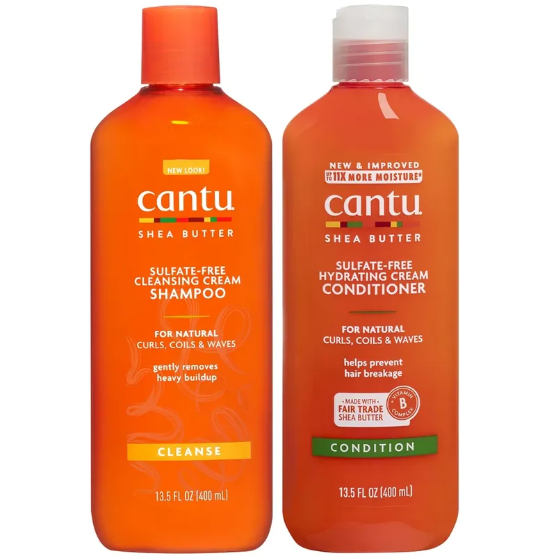 Cantu Shea Butter Cleansing Cream Shampoo & Hydrating Conditioner 400ml Nur Für Kurze Zeit