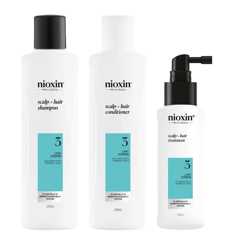 NIOXIN Scalp and Hair Thickening System 3 for Coloured Dry and Damaged Hair with Light Thinning Trial Kit Schnäppchen