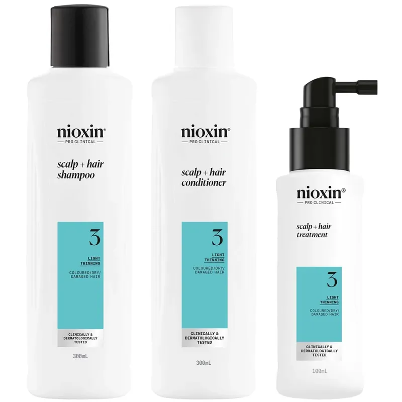 Neu Im Sortiment NIOXIN Scalp and Hair Thickening System 3 for Coloured Dry and Damaged Hair with Light Thinning Loyalty Kit
