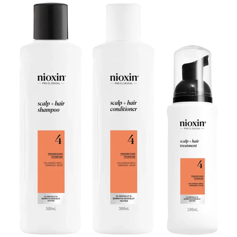 Limited Edition NIOXIN Scalp and Hair Thickening System 4 for Coloured Dry and Damaged Hair with Progressed Thinning Loyalty Kit