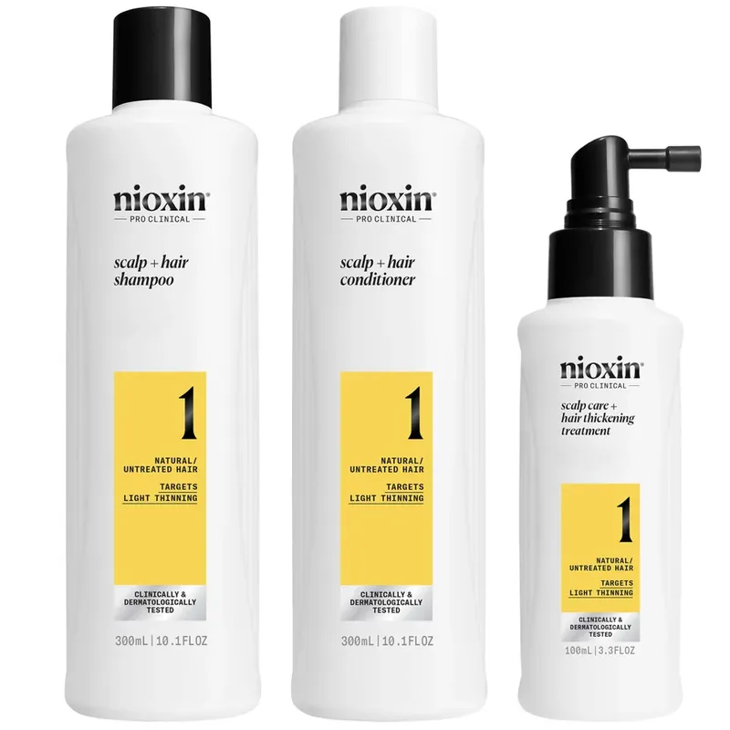 NIOXIN Scalp and Hair Thickening System 1 for Natural Hair with Light Thinning Loyalty Kit Nur Für Kurze Zeit