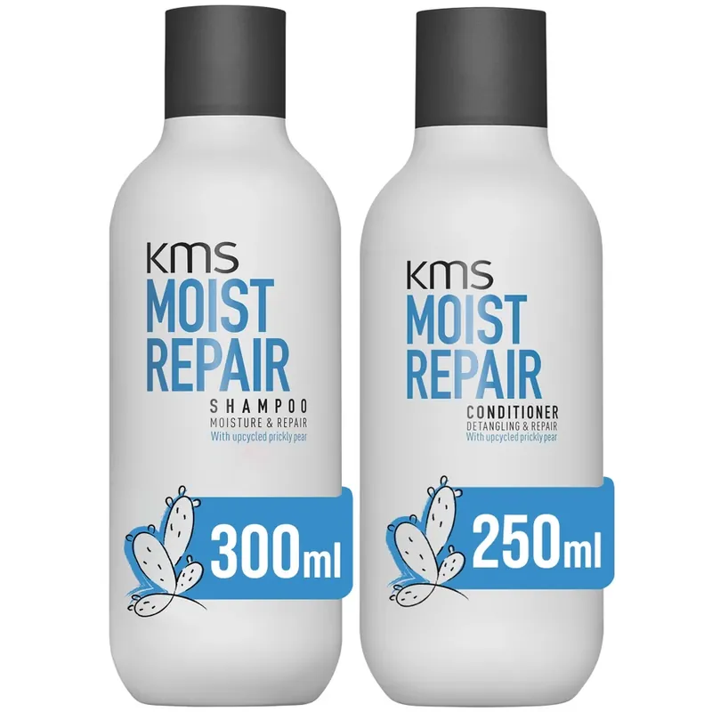 KMS Moist Repair Hair Rescue Shampoo and Conditioner Bundle for Dry and Damaged Hair Geld-Zurück-Garantie