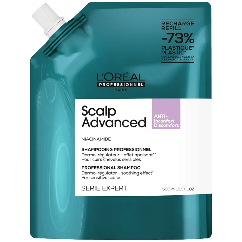 Direktkauf L'Oréal Professionnel Scalp Advanced Anti-Discomfort Shampoo Refill Pack 500ml for Itchy, Dry Scalp