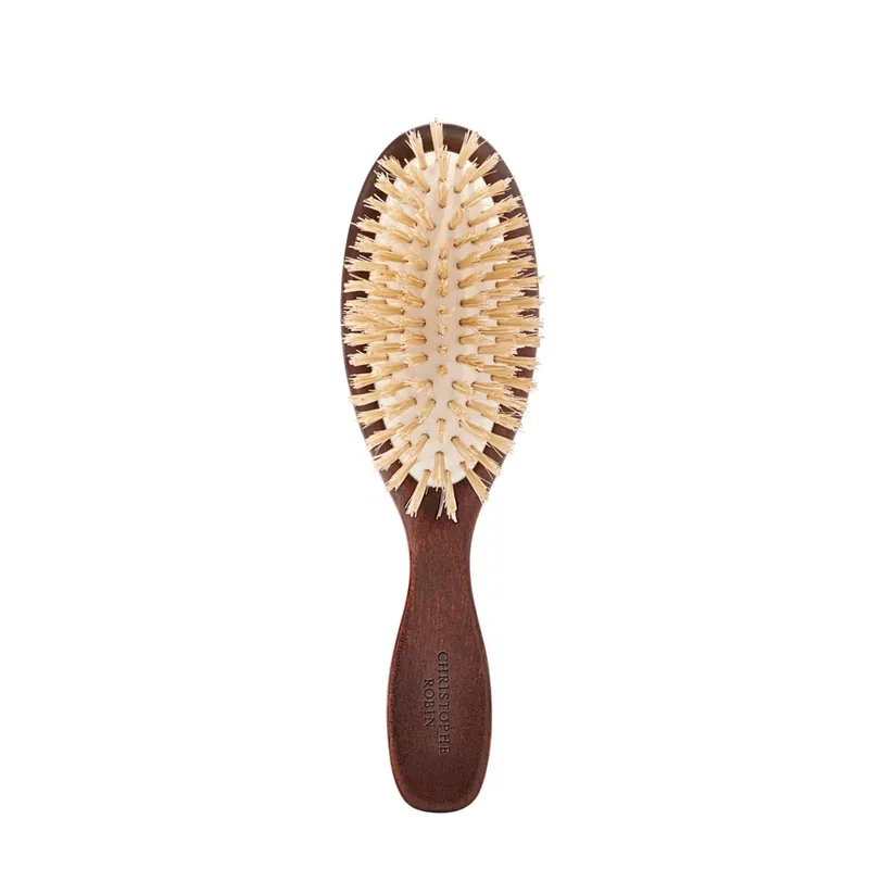 Christophe Robin New Travel Hairbrush with Natural Boar-Bristle and Wood Günstig