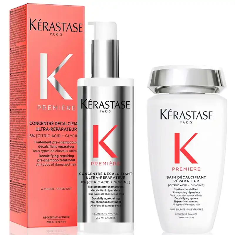Im Trend Kérastase Première Decalcifying Repairing Pre-Shampoo and Shampoo for Damaged Hair with Pure Citric Acid and Glycine