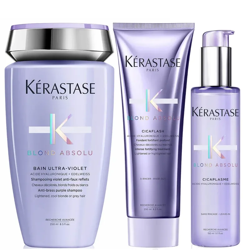Kérastase Blond Absolu Ultraviolet Shampoo, Conditioner and Treatment Routine for Brightening Blonde Hair Neue Kollektion