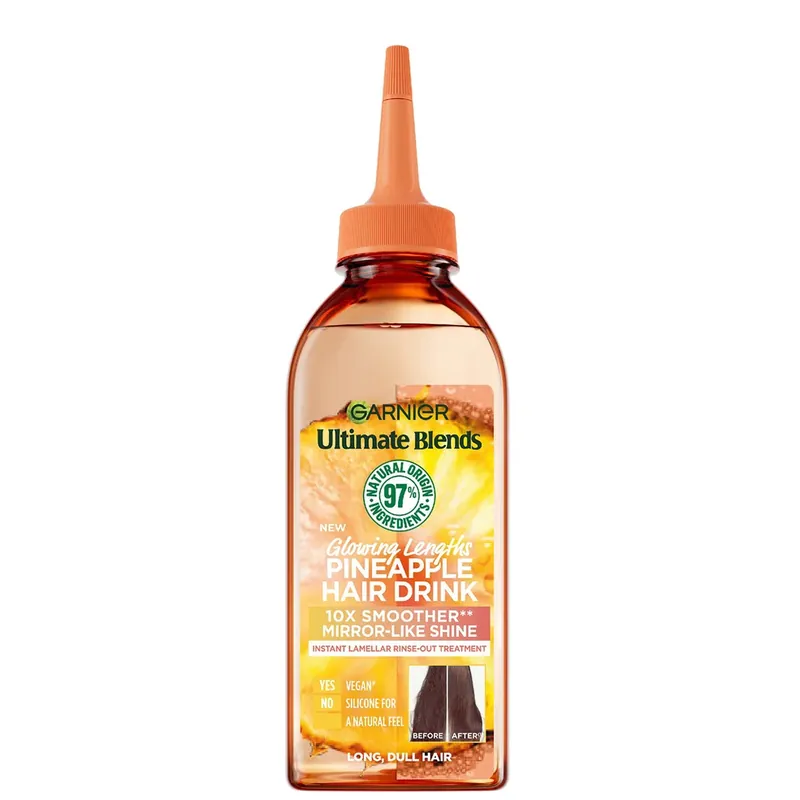 Garnier Ultimate Blends Glowing Lengths Ananas Flüssige Haar-Drink-Spülung für Langes Stumpfes Haar 200 ml Angebot