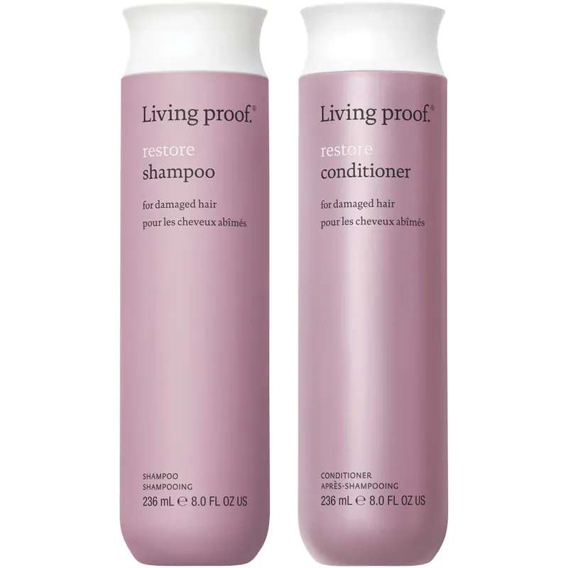 Limited Edition Living Proof Restore Shampoo and Condtioner Bundle for Damage Repair, Strengthening and Shine