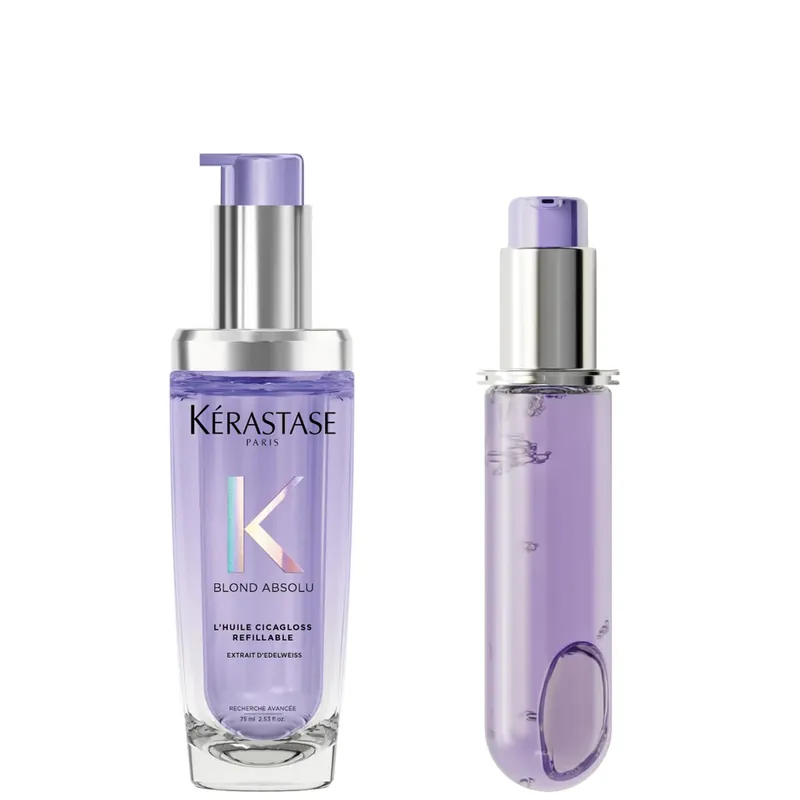 Saisonangebot Kérastase Blond Absolu L’Huile Cicagloss Refillable Hair Oil 75ml and Refill Capsule Duo for Blonde or Lightened Hair