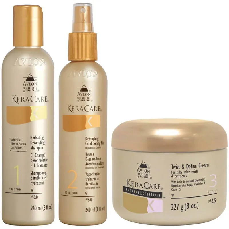Finale Aktion KeraCare Detangling Shampoo und Conditioner Duo mit Natural Textures Twist und Define Cream