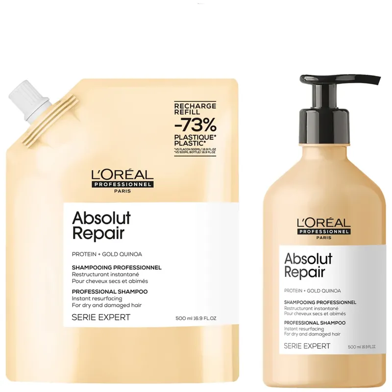 L’Oréal Professionnel Absolut Repair Shampoo 500ml and Refill Pack 500ml for dry & damaged hair Angebot