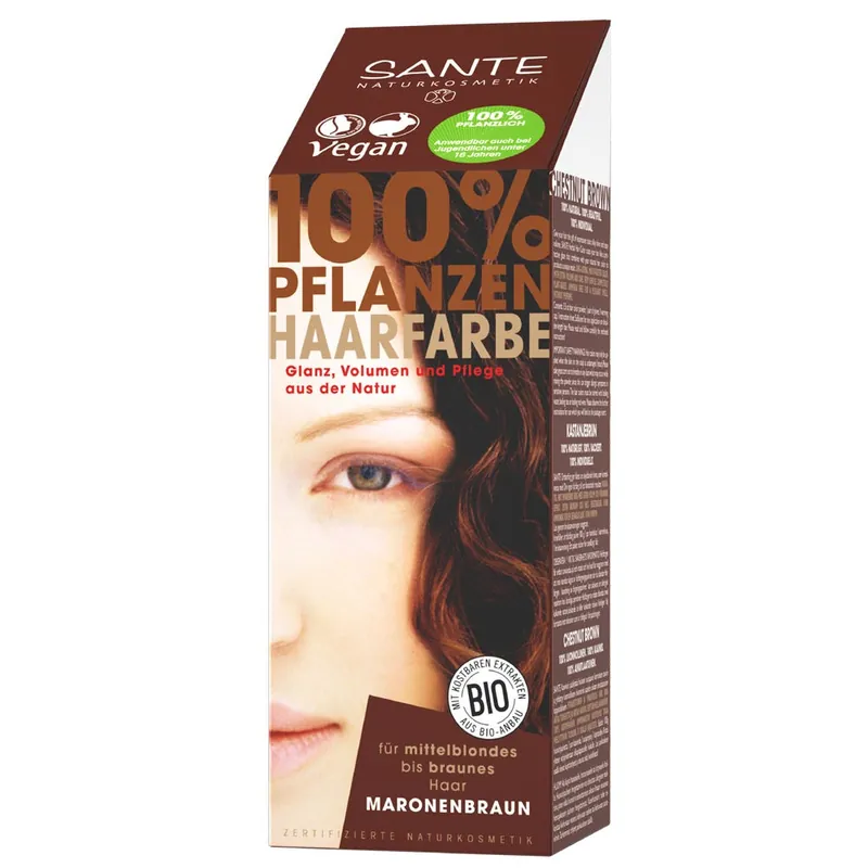Neue Kollektion SANTE Pflanzenhaarfarbe - maronenbraun 100 g