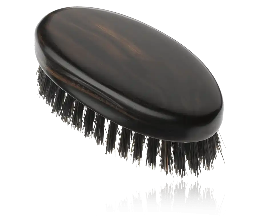 Acca Kappa Men's Grooming Military Style Hairbrush - Ebony Wood - Black Natural Bristles - Travel Geprüft