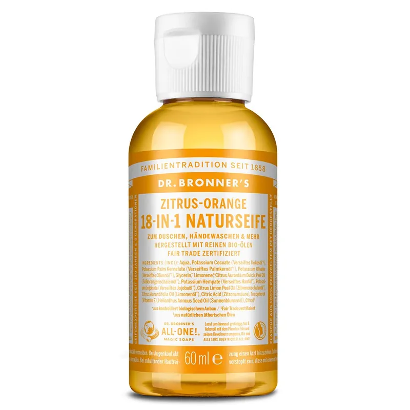 Dr. Bronner's 18-in-1 Naturseife Zitrus-Orange 60 ml Jetzt Zugreifen