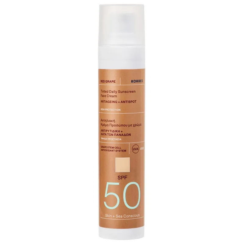 Großhandel Korres RED GRAPE Getönte Sonnencreme fürs Gesicht SPF50 Anti-Aging + Anti-Dark-Spot 50 ml