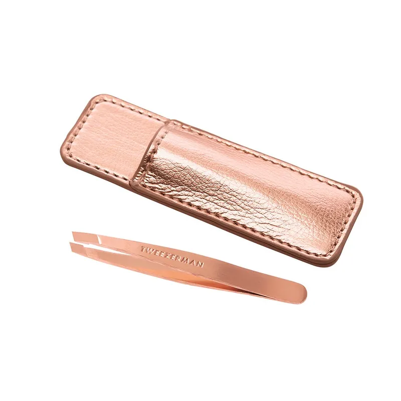 Zertifiziert Tweezerman Mini Schräge Pinzette Etui Rose Gold