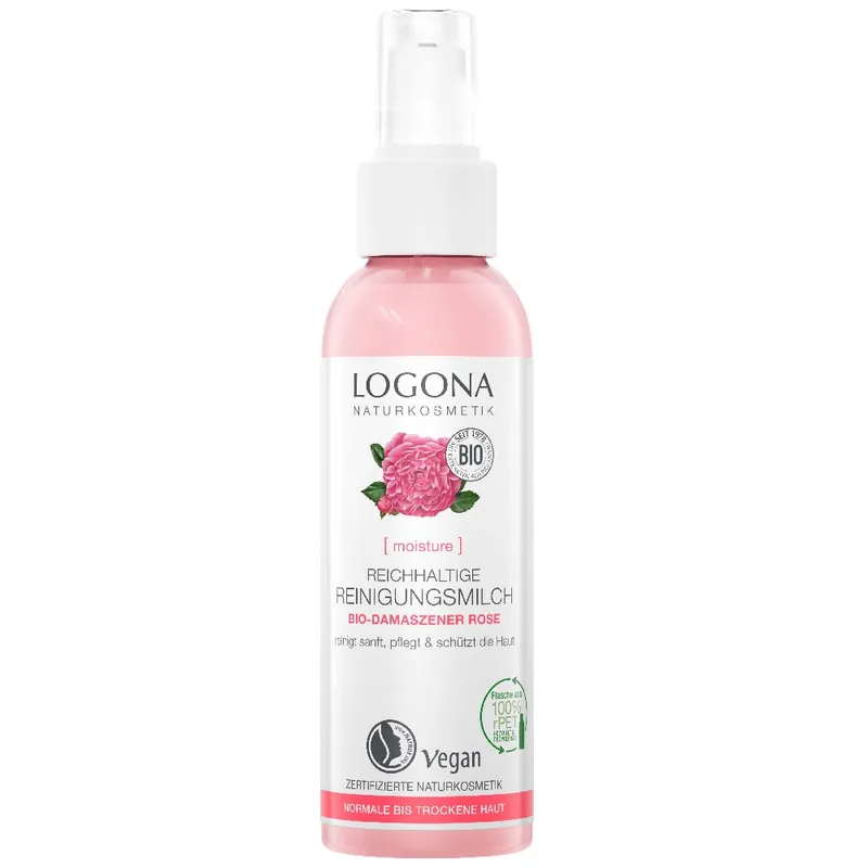 LOGONA Reichhaltige Reinigungsmilch Bio-Damaszener Rose 125 ml Letzte Chance
